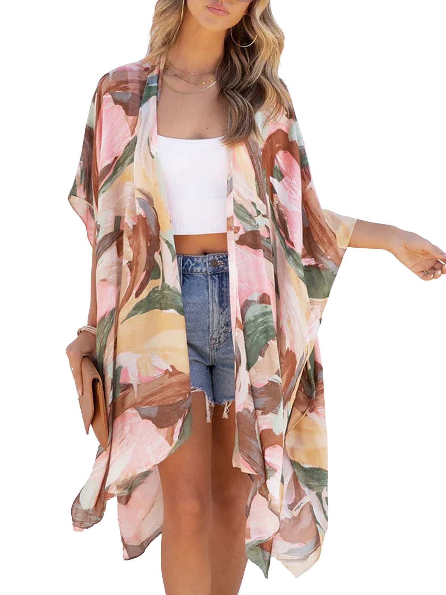 Spicy Sandia Womens Kimono Cardigans Floral Beach Cover Up Swimsuit Bathing Suit Coverup for Summer Swim Swimwear