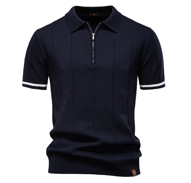 2025 Summer Men's Knit Cotton Polo Shirt (One Piece)