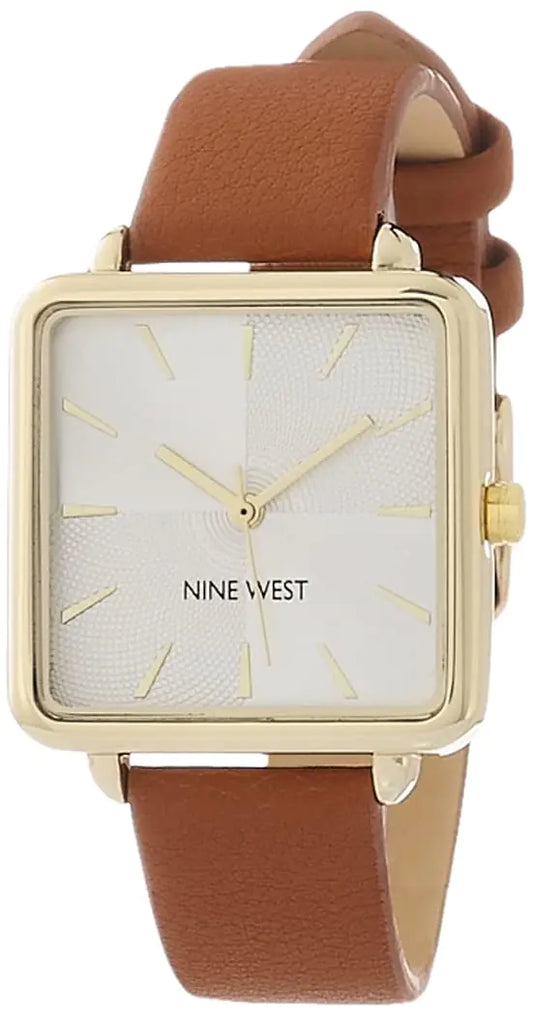 Nine West Women's Strap Watch Brown/Gold