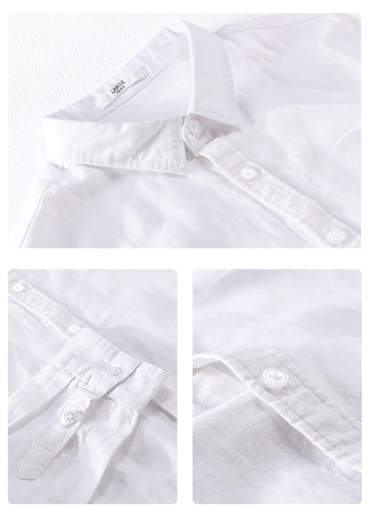 Men's Cotton-Linen Long Sleeve Shirt