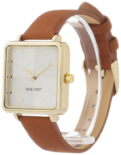 Nine West Women's Strap Watch Brown/Gold