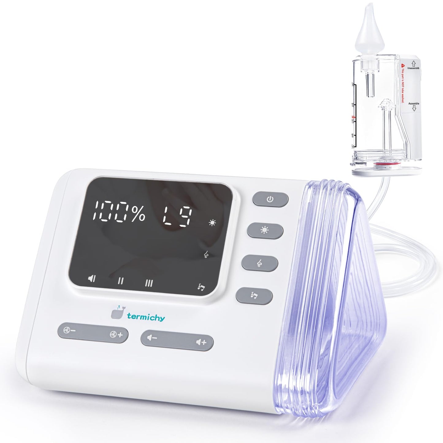 Termichy Electric Nasal Aspirator for Baby: Rechargeable 9 Levels Suction Nose Sucker for Toddler Stuffy Nose - Portable Integrated Storage Compartment Nose Aspirator for Travel Parent