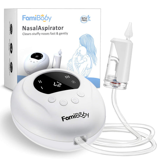 FamiBaby Electric Nasal Aspirator for Babies and Toddlers | Baby Nose Sucker with 3 Suction Levels | Easy-to-Clean Nose Aspirator for Babies | Portable Booger Sucker