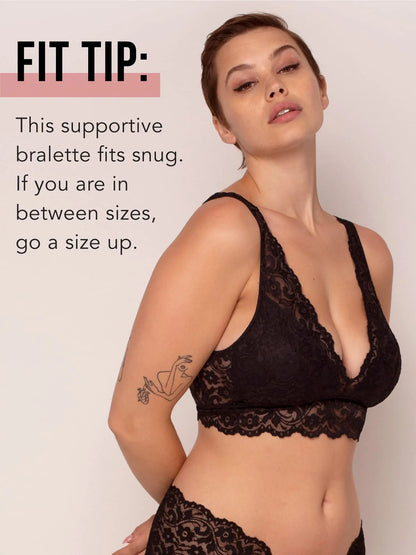 Smart & Sexy Signature Lace Deep V, Wireless Bralette for Women, available in Multi Packs Small White - 1 Pack