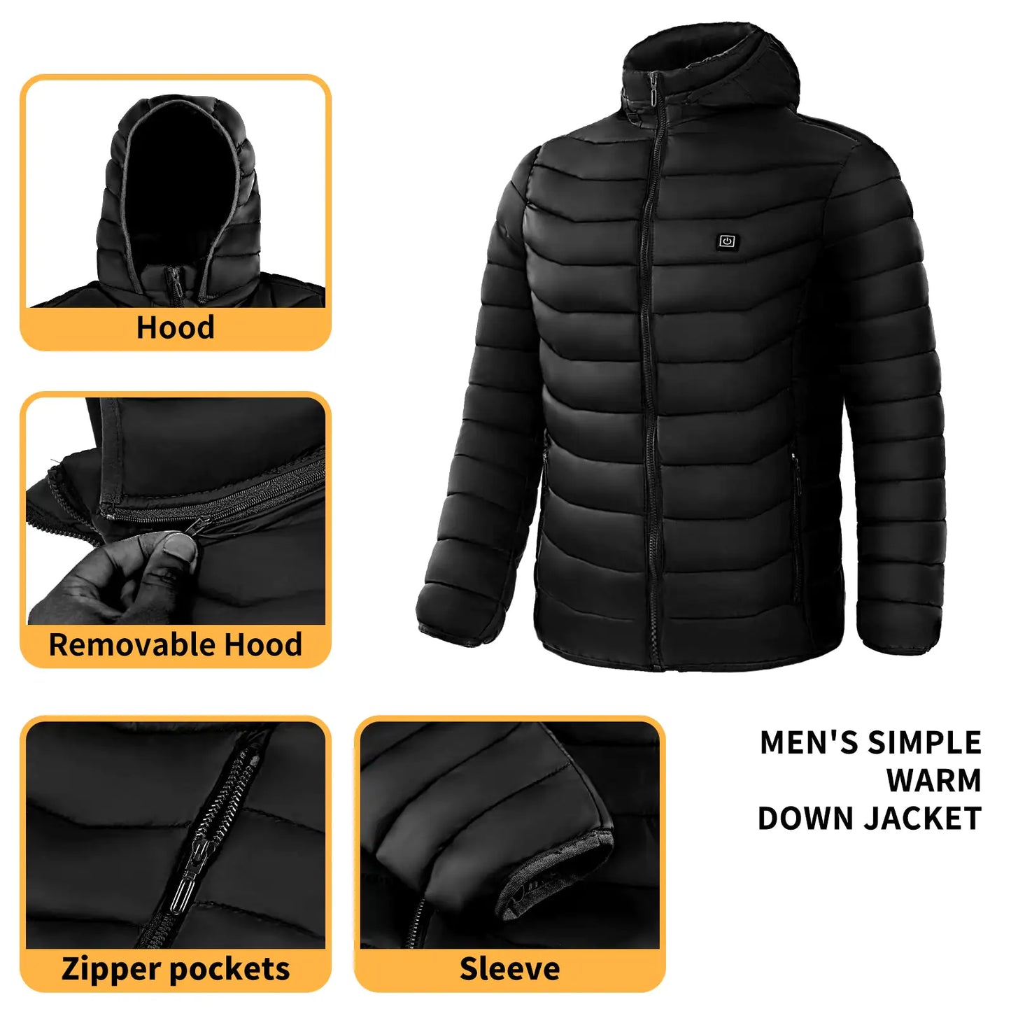 Electric Heating Insulated Hood Windbreaker