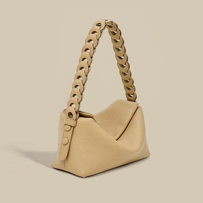 Woven First Layer Cowhide Leather Shoulder Bag