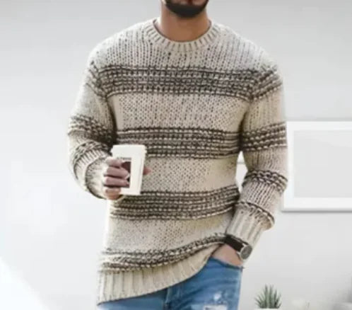 Men's Striped Knit Pullover