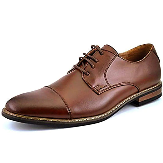 Bruno Moda Italy Men's Prince Classic Modern Formal Oxford Wingtip Lace Up Dress Shoes 10.5 Wide Prince-6-dk.brown