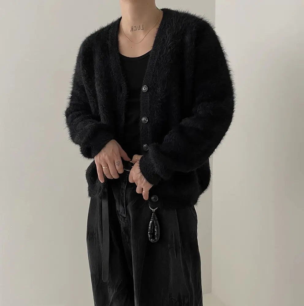 Men's Modern Mink Wool Sweater Coat