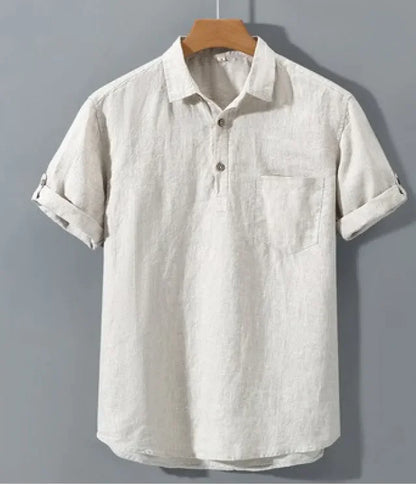 Pure Linen Casual Yarn-dyed Fabric Full Linen Shirt