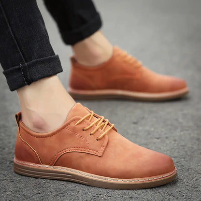Men's Casual Suede Leather Work Shoes - British Style