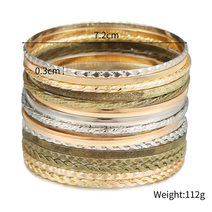 16Pcs Gold Bangle Bracelets for Women - Multi Layer Stackable Textured Bracelets Boho Jewelrys Set. B set 16pc multi