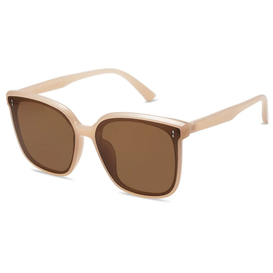 SOJOS Trendy Oversized Sunglasses for Women and Men Brown/Brown