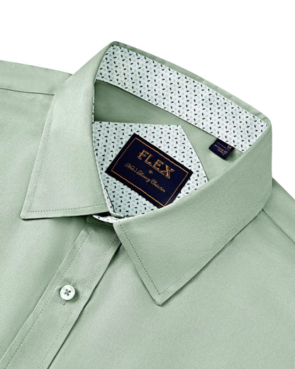 J.VER Men's Casual Long Sleeve Stretch Dress Shirt Wrinkle-Free Regular Fit Button Down Shirts Medium Sage Green