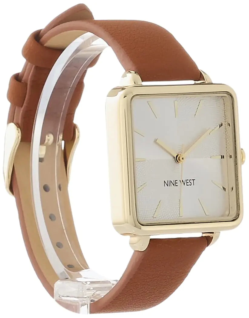 Nine West Women's Strap Watch Brown/Gold