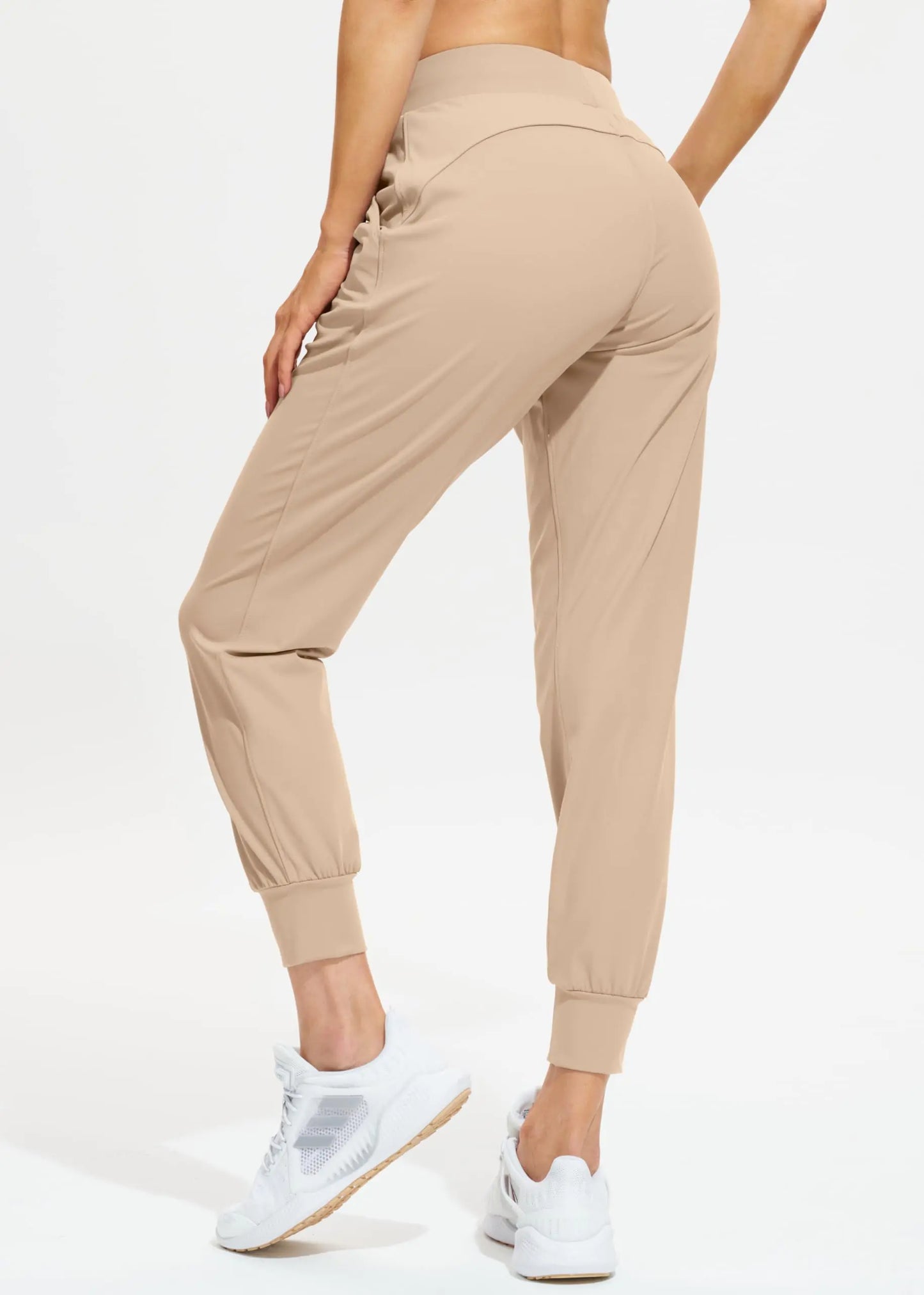 Libin Women's Joggers Pants Lightweight Running Sweatpants with Pockets Athletic Tapered Casual Pants for Workout,Lounge Light Khaki XX-Large