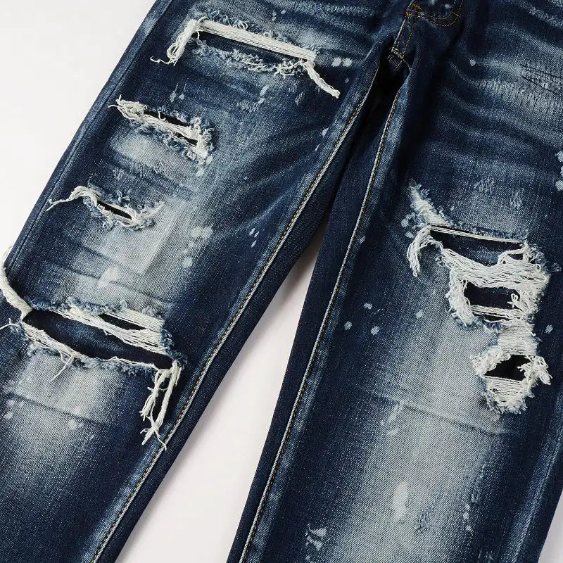 Men's Slim Hole Denim Jeans