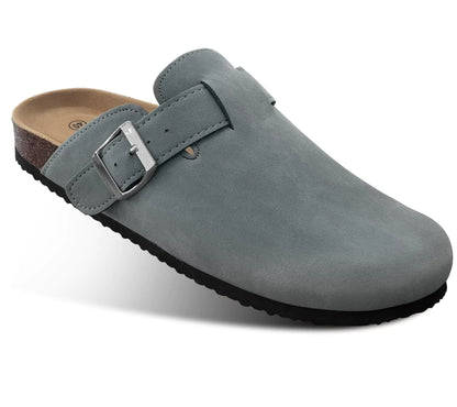 BULLIANT Comfort Clogs Slippers Sandals Nurse Work Shoes Unisex for Men Women with Cushioned Cork-Footbed 13 Women/11 Men Light Grey3402