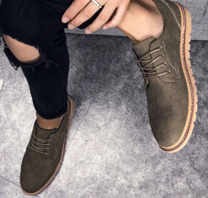Men's Casual Suede Leather Work Shoes - British Style