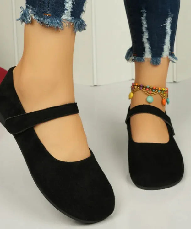 Soft Work High Heel Black Cloth Shoes