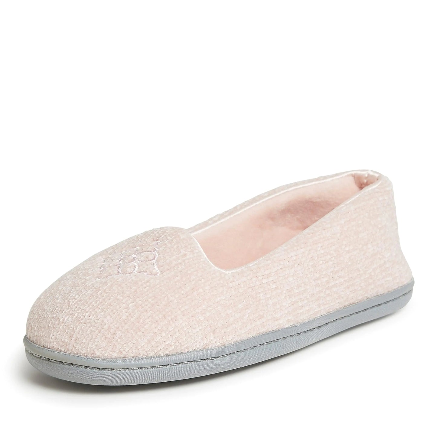 Dearfoams Women's Rebecca Chenille Closed Back Slipper 9-10 Wide Dusty Pink Chenille