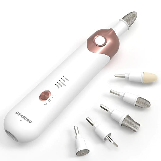 Electric Manicure Pedicure Kit, Electric Nail File for Natural Nails,Nail Grinder for Thick Nails,Hand & Foot File Trimmer Buffer Tools(White) White