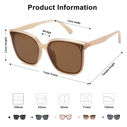 SOJOS Trendy Oversized Sunglasses for Women and Men Brown/Brown