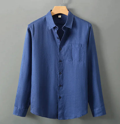 Breezy Linen Stand-Collar Shirt