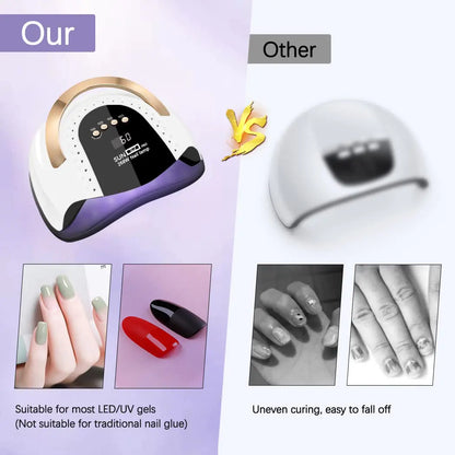 268W UV LED Nail Lamp, LKE Nail Dryer for Gel Polish, 4 Timers UV Nail Lamp Professional Nail Light, 57Pcs Lamp Beads and Automatic Sensor(White)