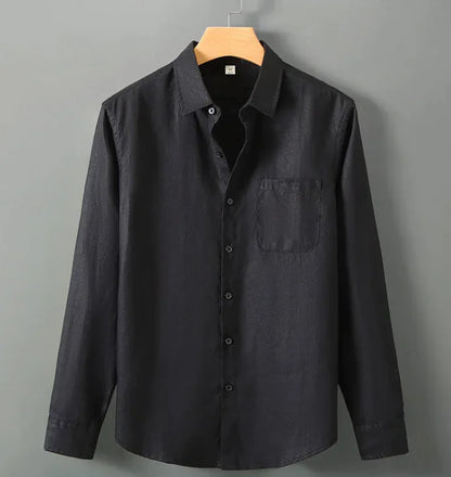 Breezy Linen Stand-Collar Shirt