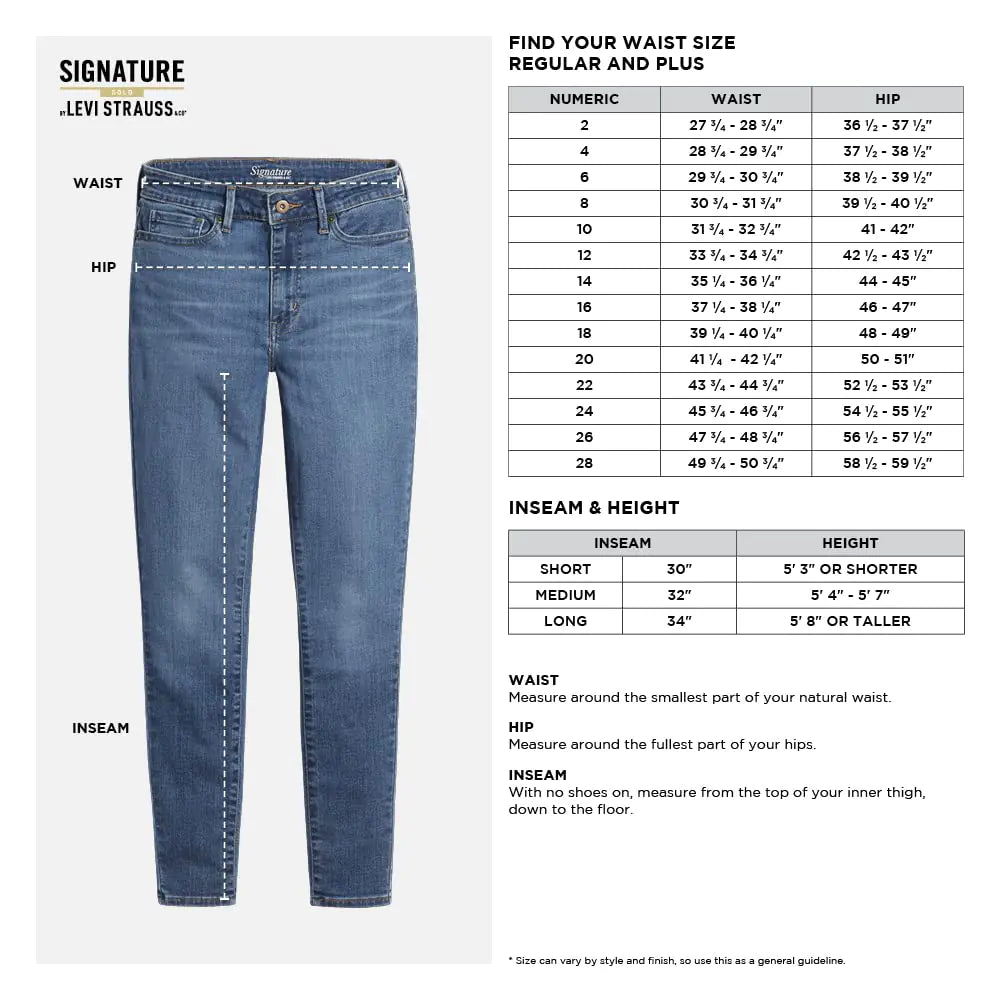 Signature by Levi Strauss & Co. Gold Women's Modern Skinny Jeans (Standard and Plus) Standard 4 Short Bae