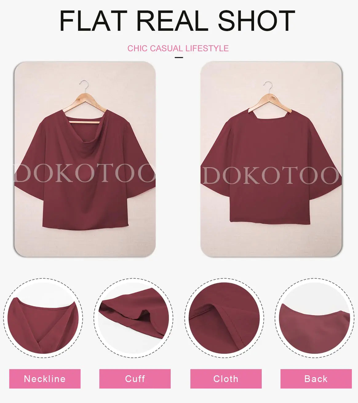 Dokotoo Womens Blouses and Tops Short Sleeve Chiffon Shirts and Tops Medium 9 a Red