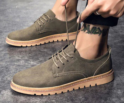 Men's Casual Suede Leather Work Shoes - British Style