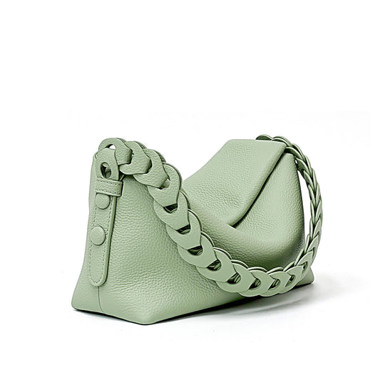 Woven First Layer Cowhide Leather Shoulder Bag