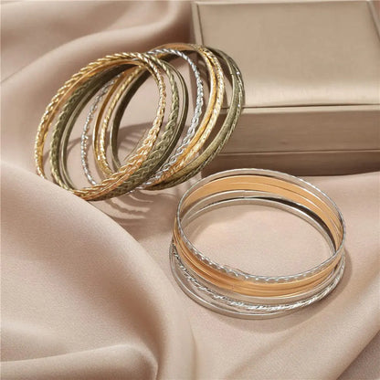 16Pcs Gold Bangle Bracelets for Women - Multi Layer Stackable Textured Bracelets Boho Jewelrys Set. B set 16pc multi