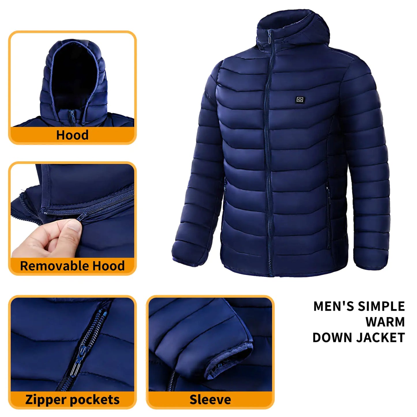 Electric Heating Insulated Hood Windbreaker