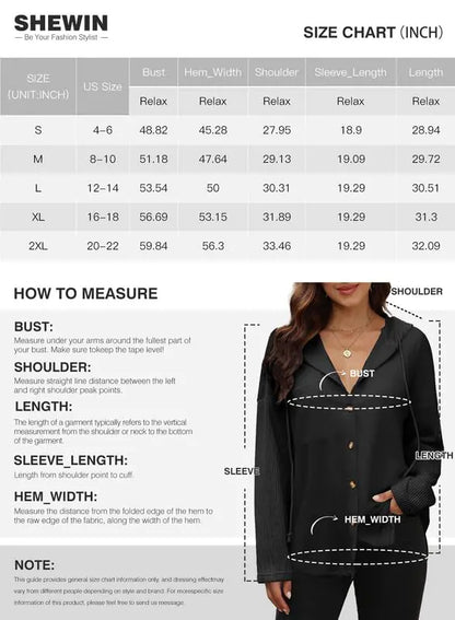 SHEWIN Oversized Sweatshirts for Women Loose Fit Casual Long Sleeve Button Hooded Sweatshirt Hoodie with Pocket Large Black