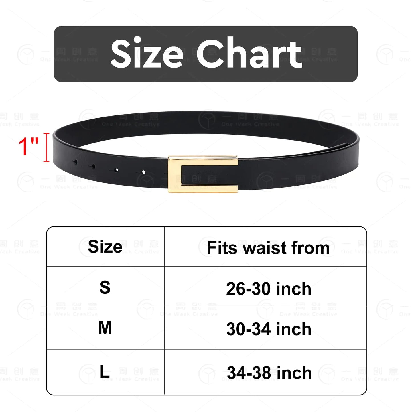 Womens Leather Belt Skinny Waist Belt for Dresses Jeans Pants with Gold Buckle Fit Waist 34"-38" Black