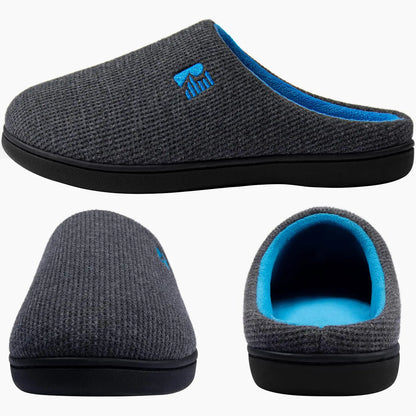 RockDove Men's Original Two-Tone Memory Foam Slipper 9-10 Dark Grey/Blue