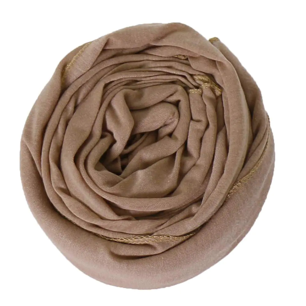 Harewom Head Scarves Wrap Turban for Black Women Long Lightweight Fashion Solid Color Hijab Jersey Headband for Braids Camel 1pcs -Camel