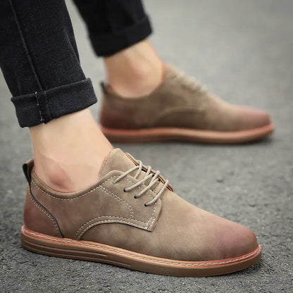 Men's Casual Suede Leather Work Shoes - British Style