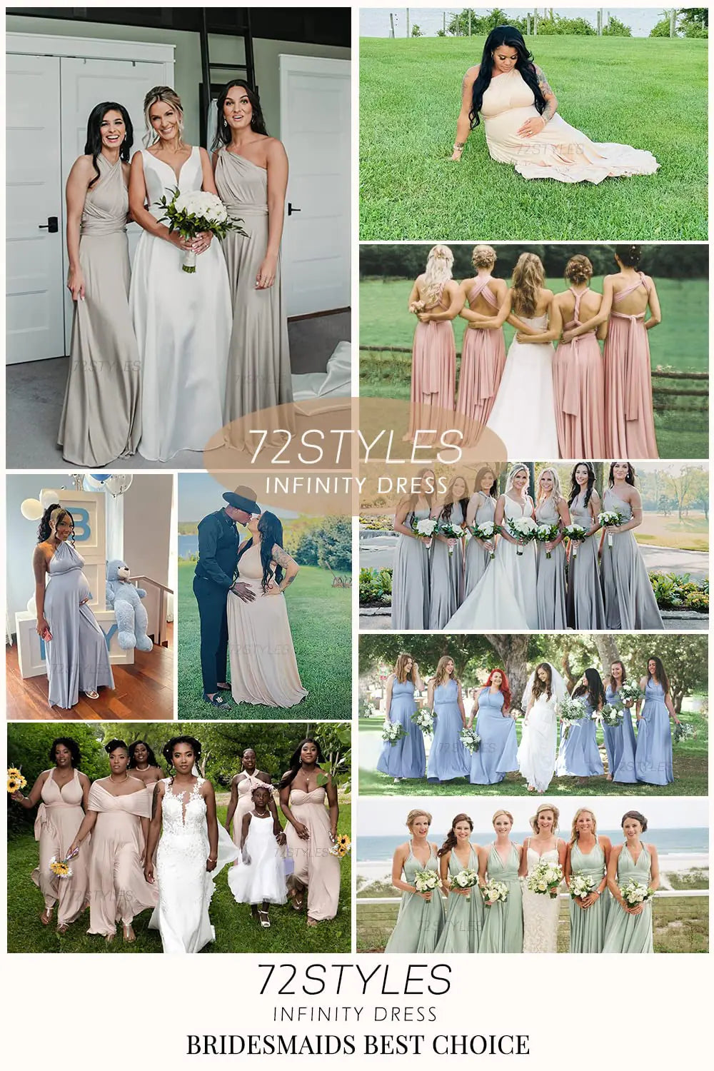 72styles Infinity Dress with Bandeau, Convertible Bridesmaid Dress, Long, Plus Size, Multi-Way Dress, Twist Wrap Dress One Size Plus Olive Green