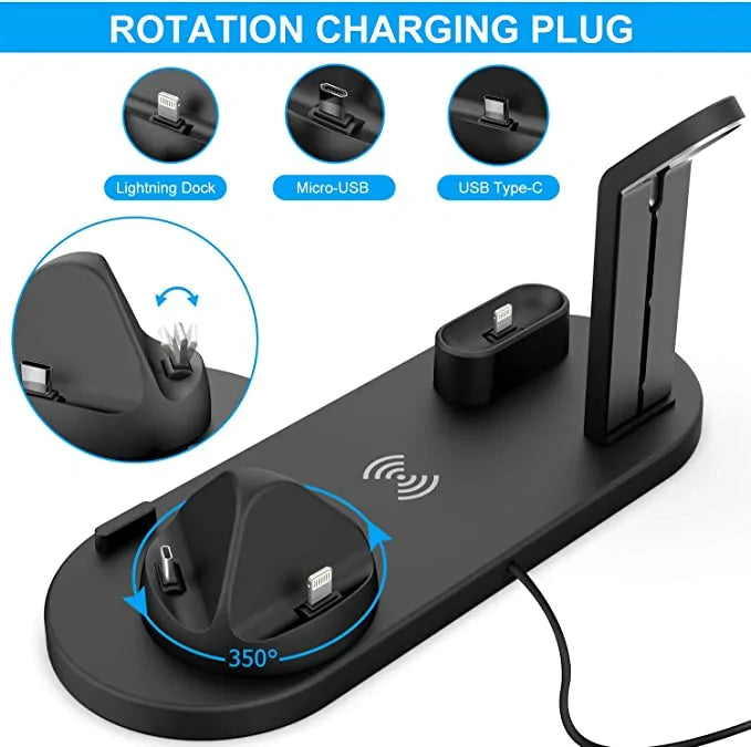 6 in 1 Wireless Charger Station