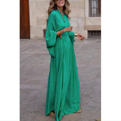 Women's V-Neck Batwing Sleeve Maxi Dress