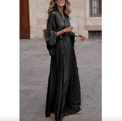 Women's V-Neck Batwing Sleeve Maxi Dress