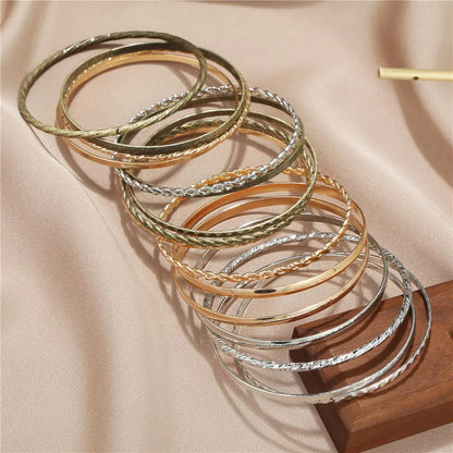 16Pcs Gold Bangle Bracelets for Women - Multi Layer Stackable Textured Bracelets Boho Jewelrys Set. B set 16pc multi