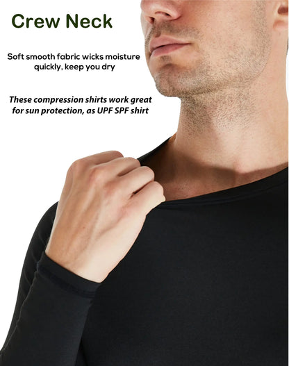 5 or 4 Pack Men's Compression Shirts Long Sleeve UPF SPF Rash Guard Workout Base Layer Undershirt Gear Small Black(g)/Black/White (5 Pack)