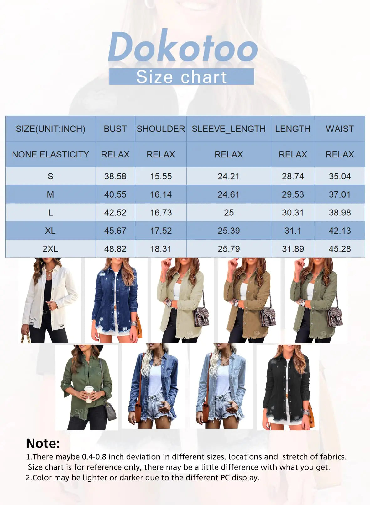 Dokotoo Women's Oversized Denim Jacket Casual Long Boyfriend Distresse Jean Jacket Autumn Spring X-Large A1 Brown